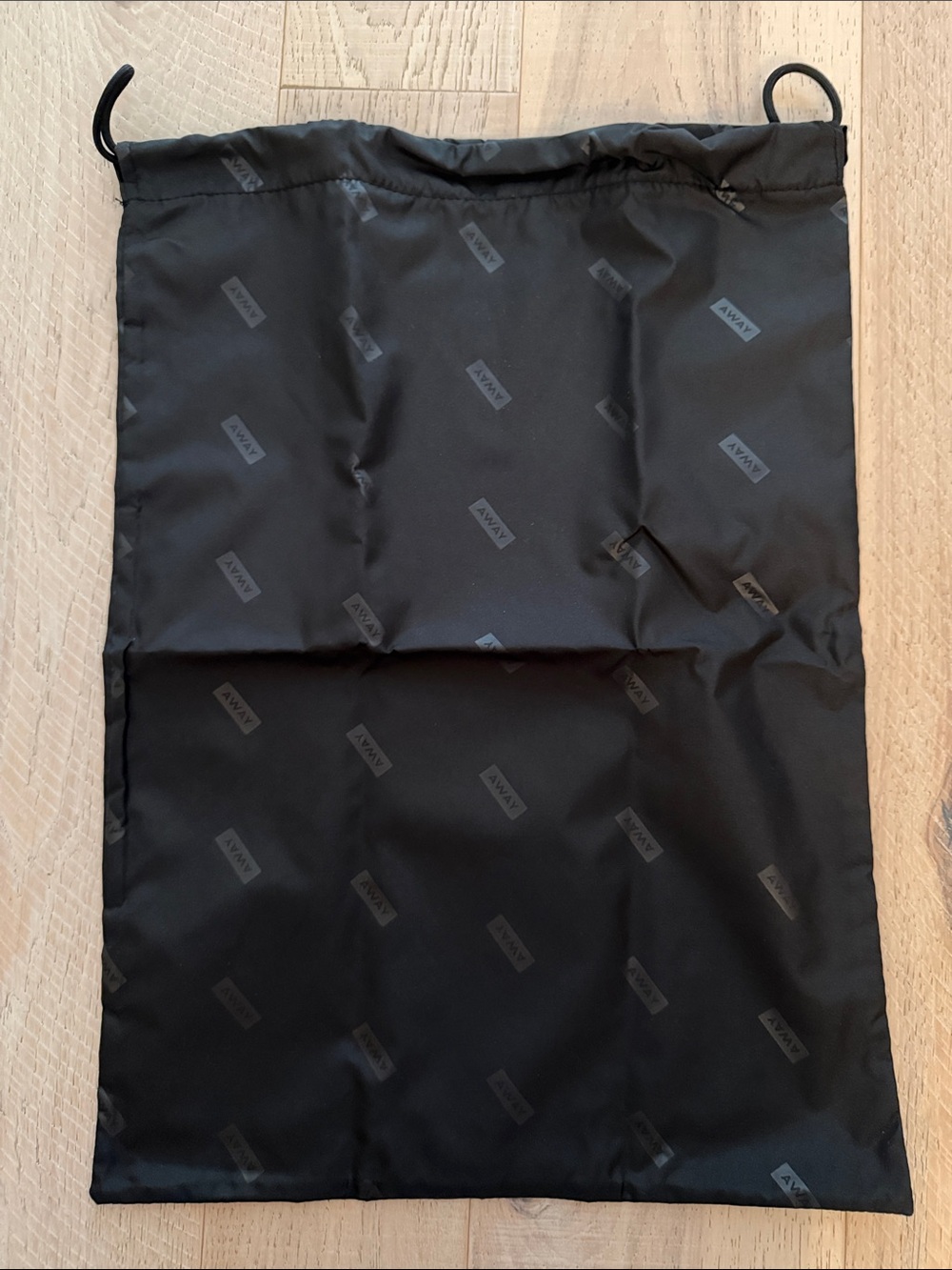 Away Black Logo Drawstring Travel Pouch